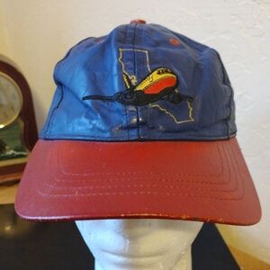 Vintage SOUTHWEST AIRLINES Cap. Vinyl? Red Blue. Good Condition.